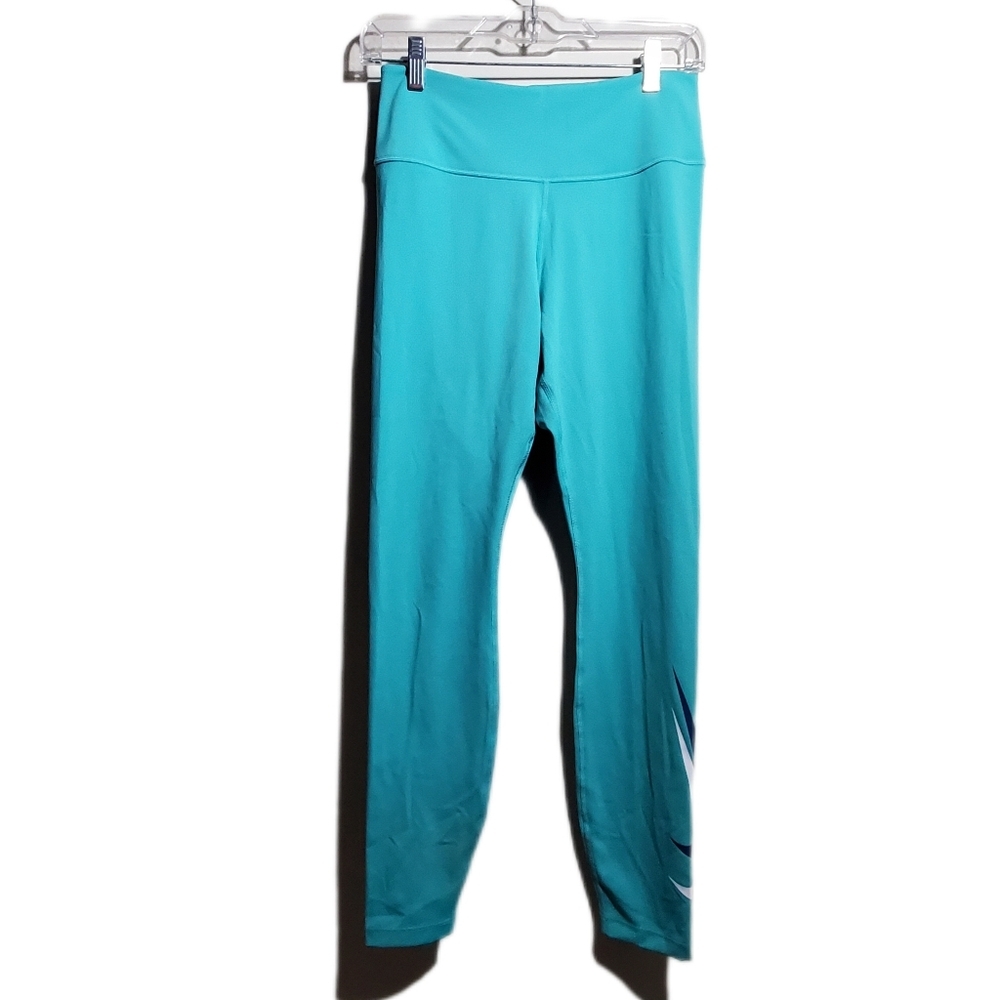 NIKE Dri-FIT Leggings Swoosh Run DD6835-392 Mint Green Woman's Size Medium EUC
